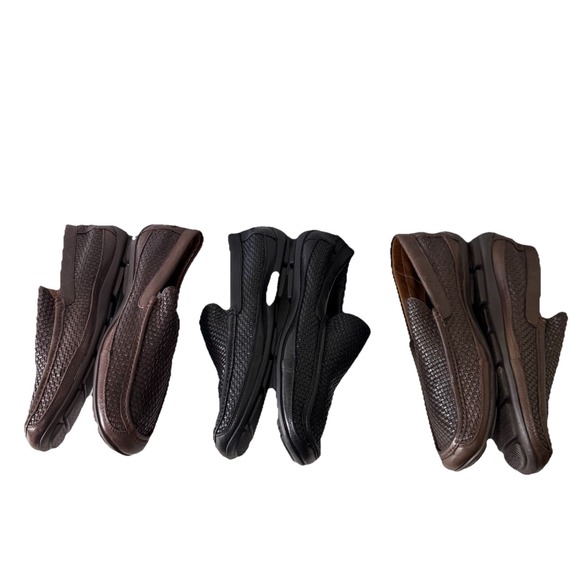 Lot Of 3 Tommy Bahama Naples Driver Woven Mens 11 Brown Black Leather Loafers - Picture 4 of 10